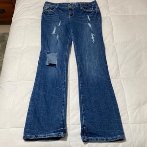 Distressed Blue Jeans